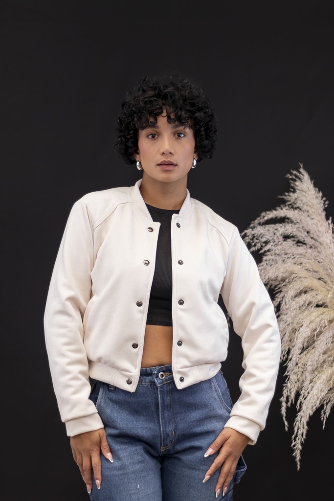 Chaqueta Beisbolera marfil